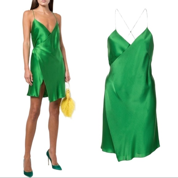 Michelle Mason | NWT 100% Silk Strappy Wrap Mini Dress - Size 4 - Sold Out - Picture 2 of 8